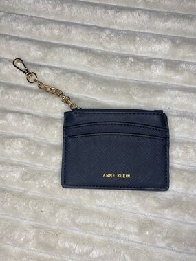 Anne Klein Navy Cardholder with Gold Chain